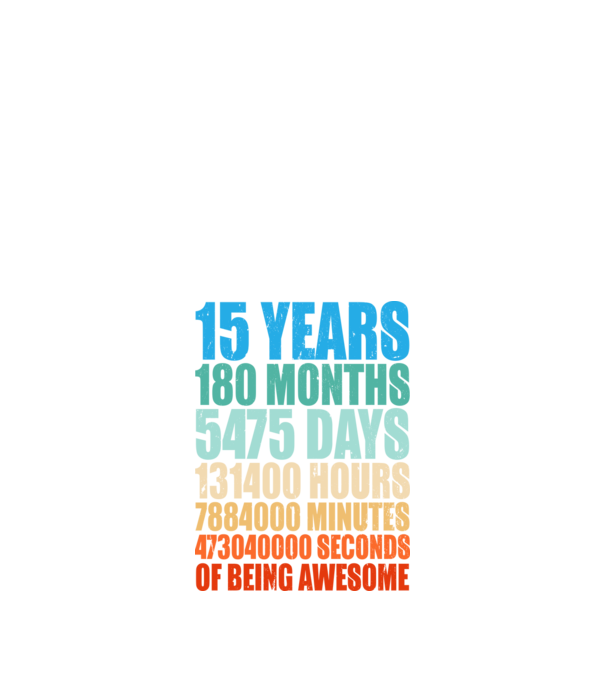 15 years of being awesome model negru pe tricou