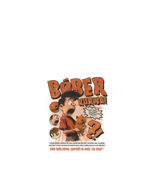Bobr Kurwa comic model nisipiu pe tricou