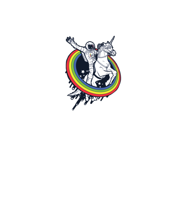 Unicorn Spaceman model albastru regal pe tricou