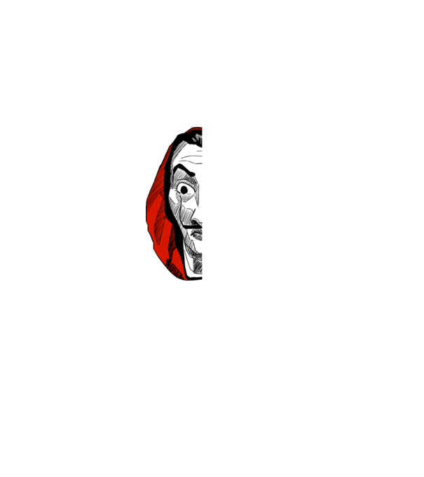 classic logo money heist model negru pe tricou