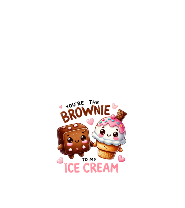 Brownie to my Ice Cream model alb pe tricou