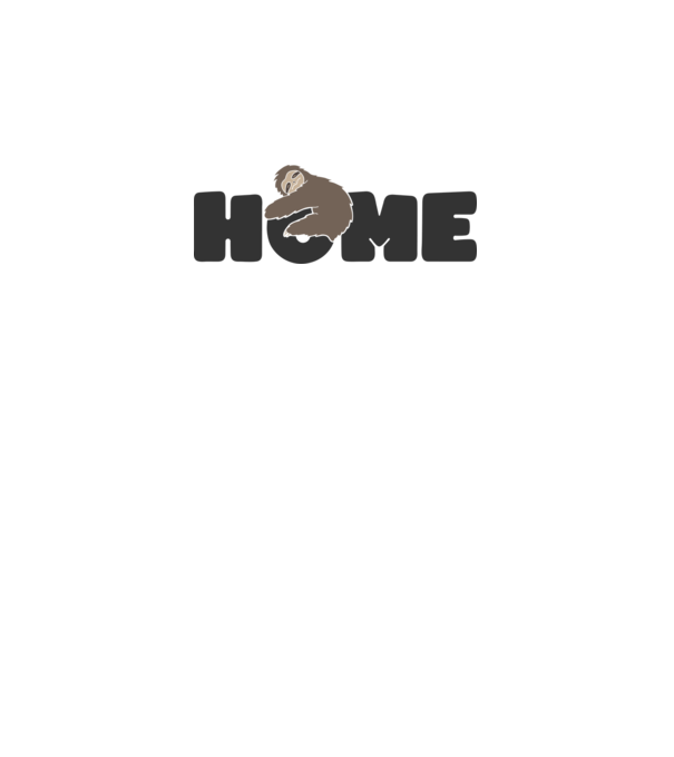 Home Sloth model alb pe tricou