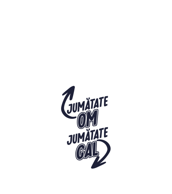 Jumătate om, jumătate cal model alb pe tricou