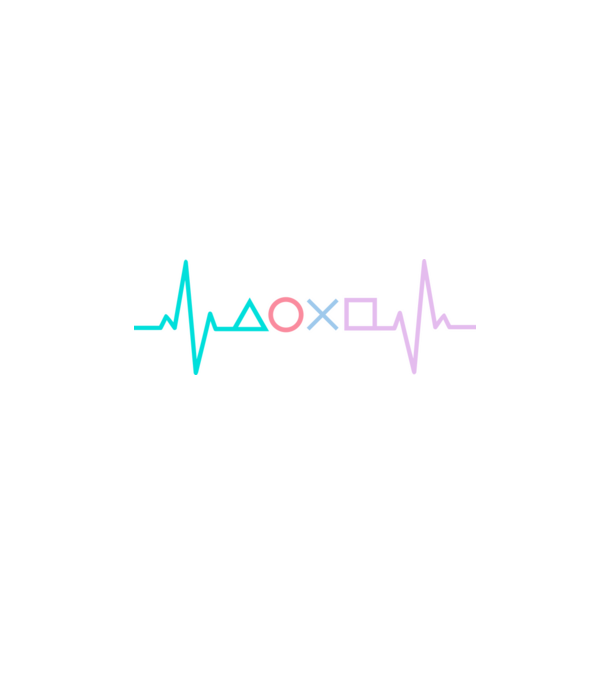Playstation Symbols EKG model negru pe tricou