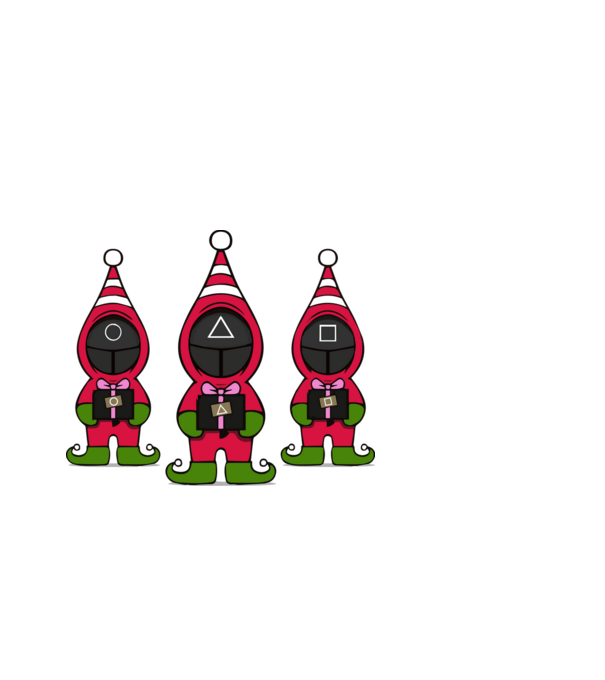 merry squid game model negru pe tricou