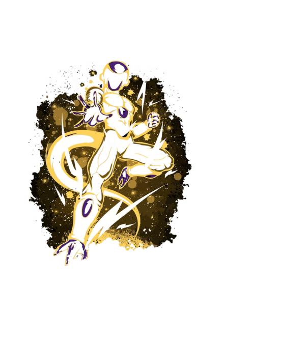 golden freeza dragonball model negru pe tricou