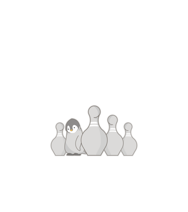 Bowling pinguin model alb pe tricou