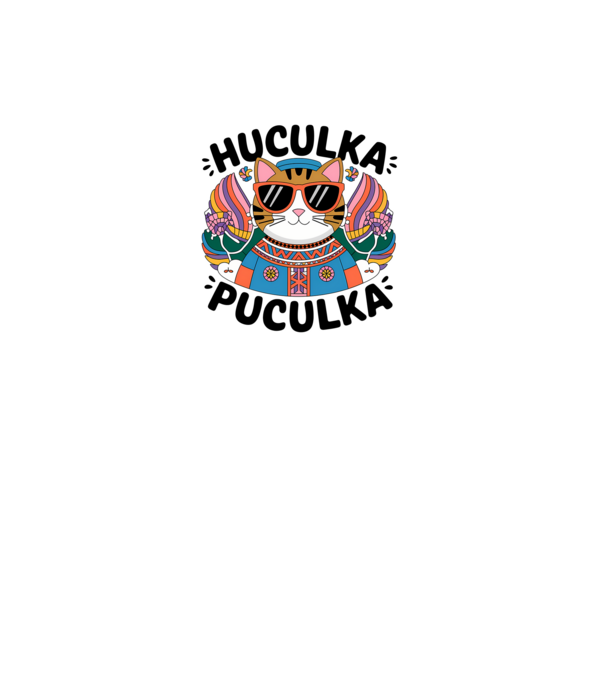 Huculka Puculka pisică 3 model alb pe tricou