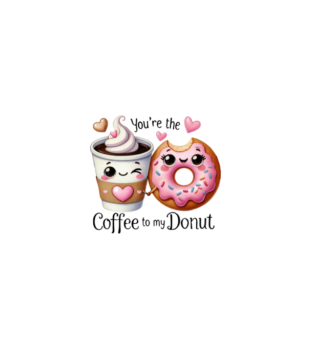 Coffee to my Donut model alb pe tricou