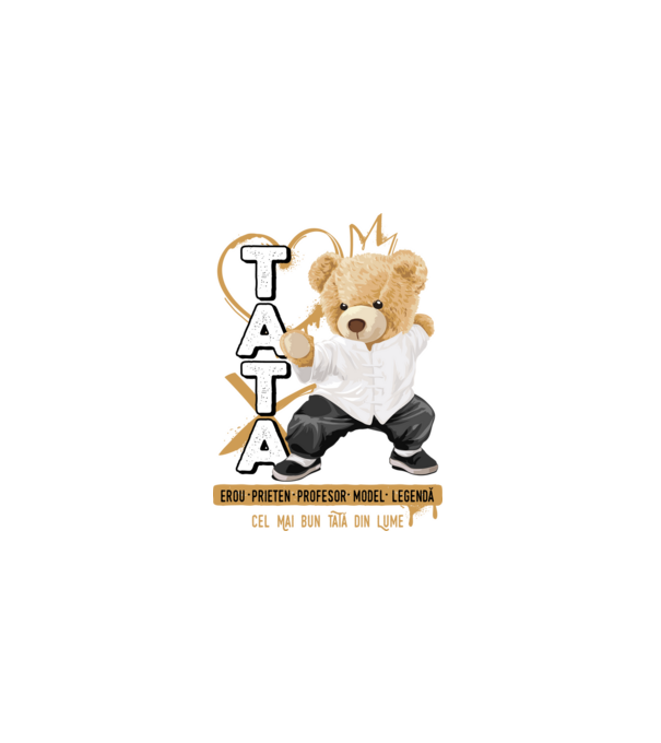 Tati Teddy model negru pe tricou