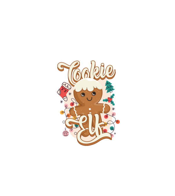 Cookie elf model alb pe tricou
