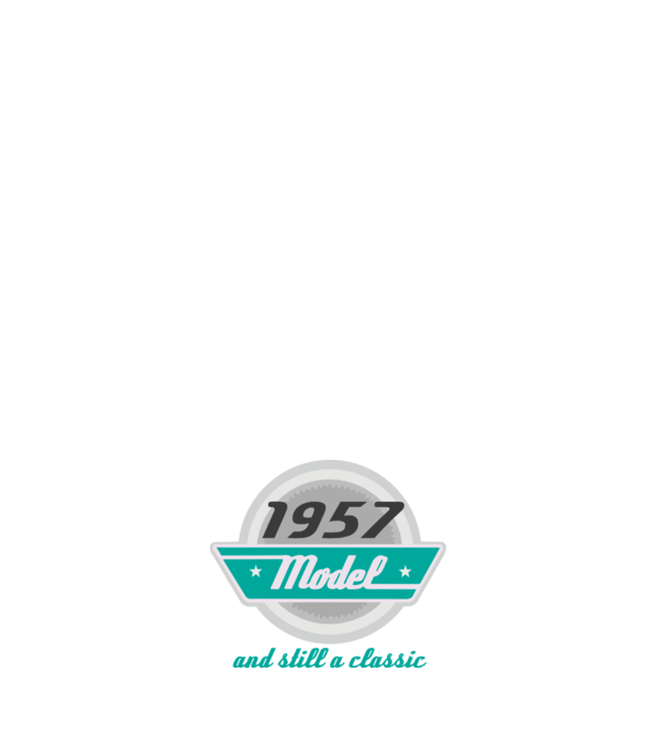 Model and still a classic - 1957 model alb pe tricou