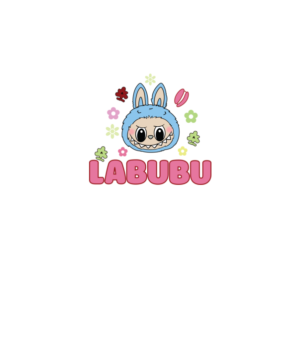 Labubu model verde neon pe tricou
