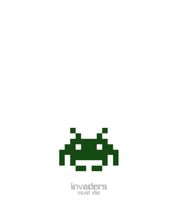 Invaders Must Die model negru pe tricou