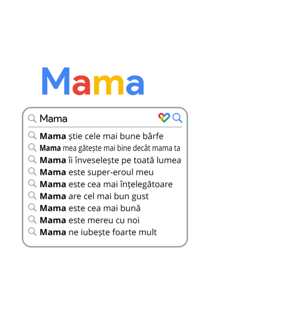 căutare Google Mama model alb pe tricou