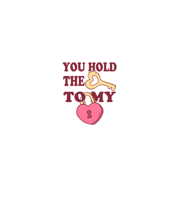 you hold the key to my heart model alb/roșu pe tricou