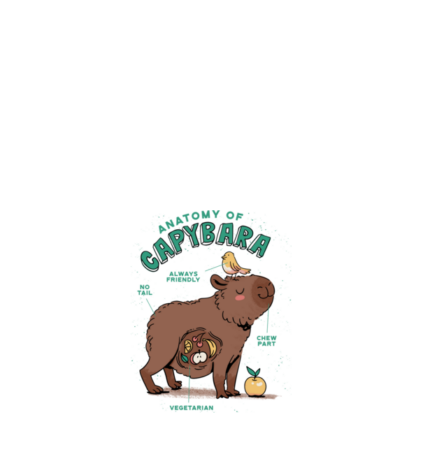 Anatomy of Capybara model alb pe tricou