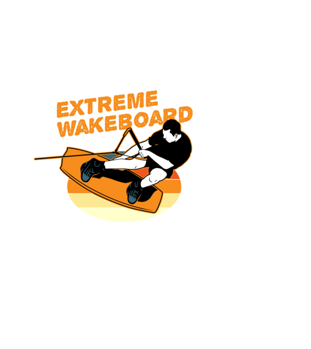 Wakeboard model negru pe tricou