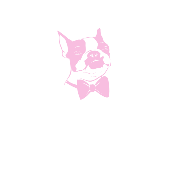 Boston Terrier model alb pe tricou
