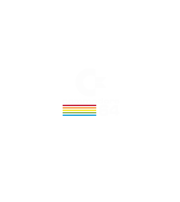 Commodore 64 logo on black model negru pe tricou