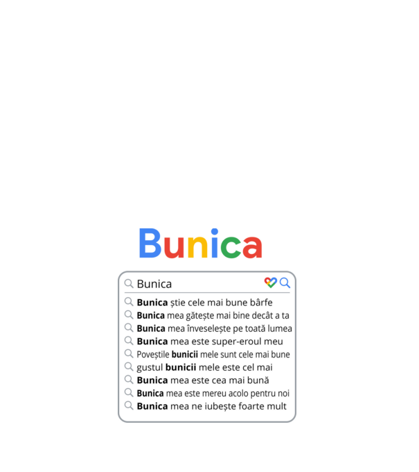 căutare Google Bunica model alb pe tricou
