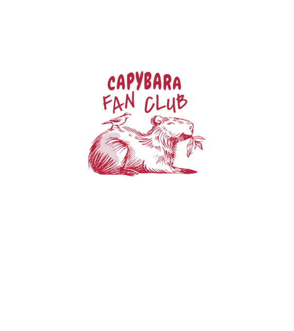Capybara fan club model alb pe tricou
