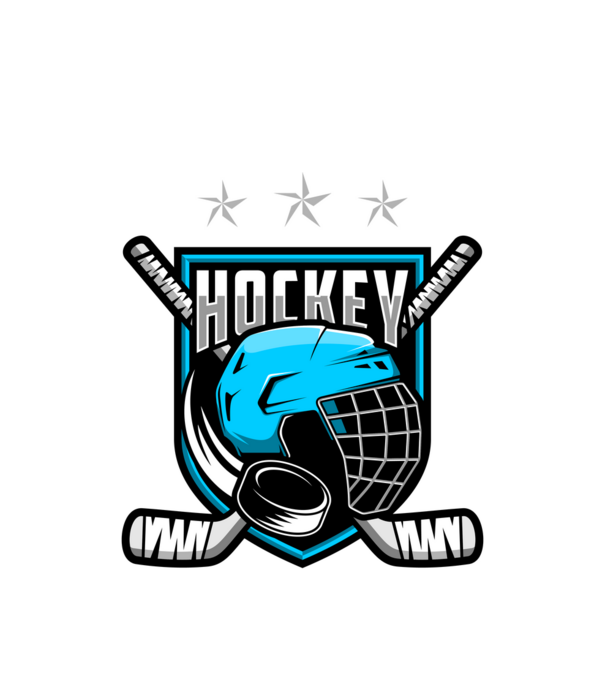 Hockey model alb pe tricou