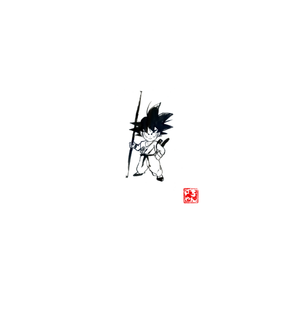 son goku art model negru pe tricou