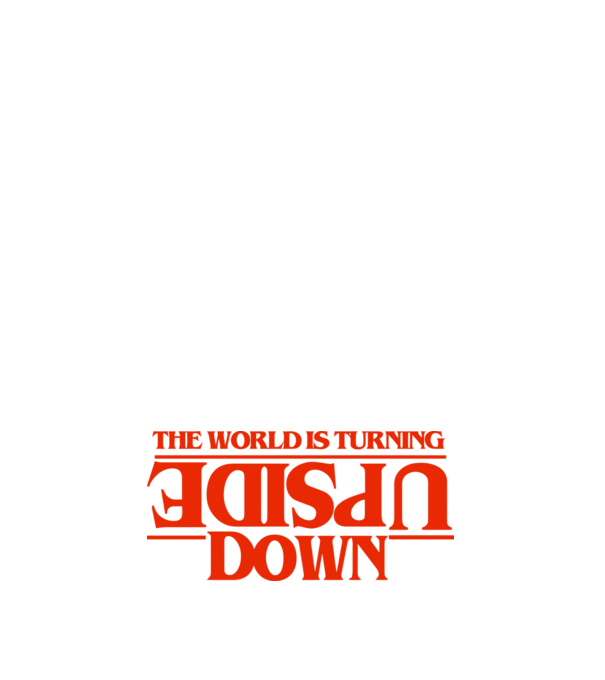 the world is turning upside down model negru pe tricou