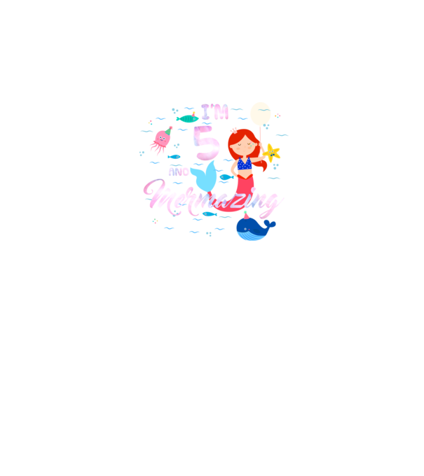 Mermazing Birthday 5 model negru pe tricou