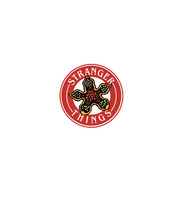 stranger things logo bucks model roz neon pe tricou
