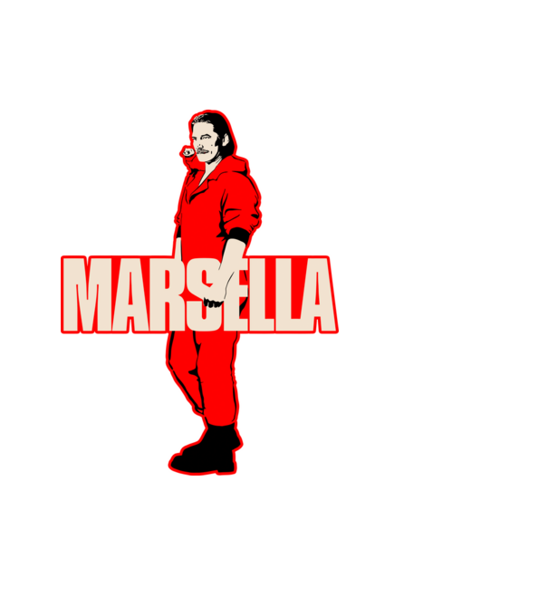 mareille la casa de papel model negru pe tricou