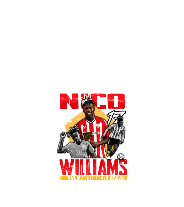 Nico Williams tribute model negru pe tricou