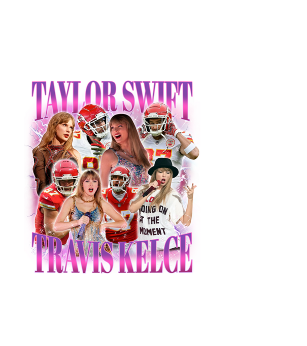 Taylor Swift ERAS Travis Kelce bootleg model negru pe tricou
