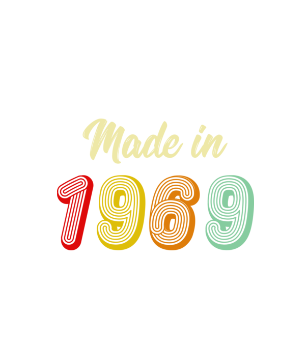 made in 1969 retro model negru pe tricou