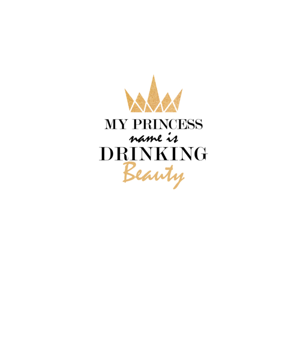 Drinking beauty gold model alb pe tricou