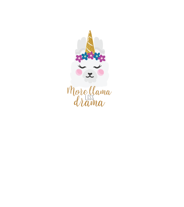 More Llama less drama model alb pe tricou