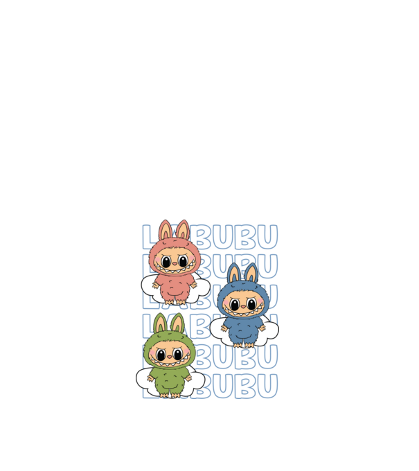 LABUBU model alb pe tricou
