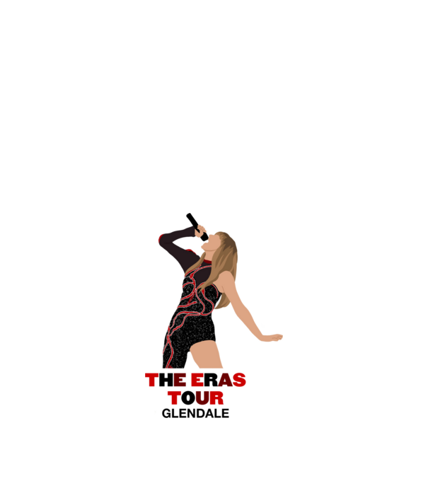 Taylor Swift The Eras Tour Glendale model alb pe tricou