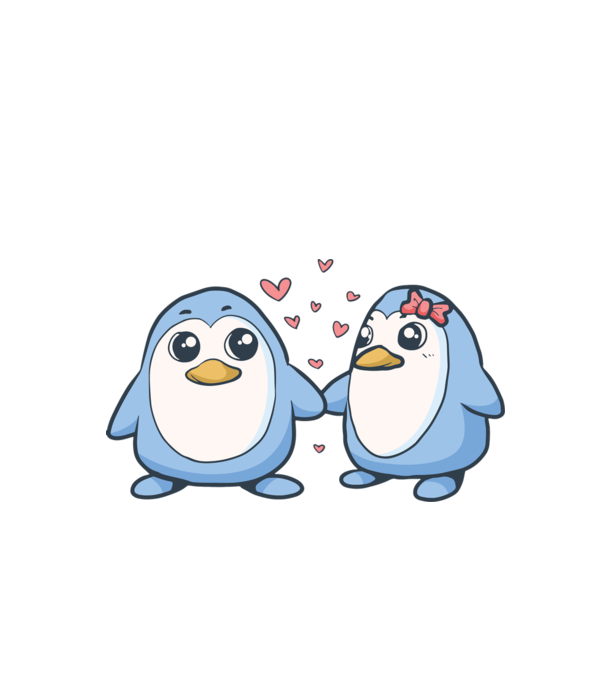 PINGUIN ÎNDRĂGOSTIT 2 model alb pe tricou