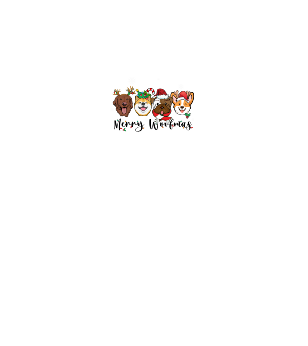 Merry woofmas 2 model alb pe tricou