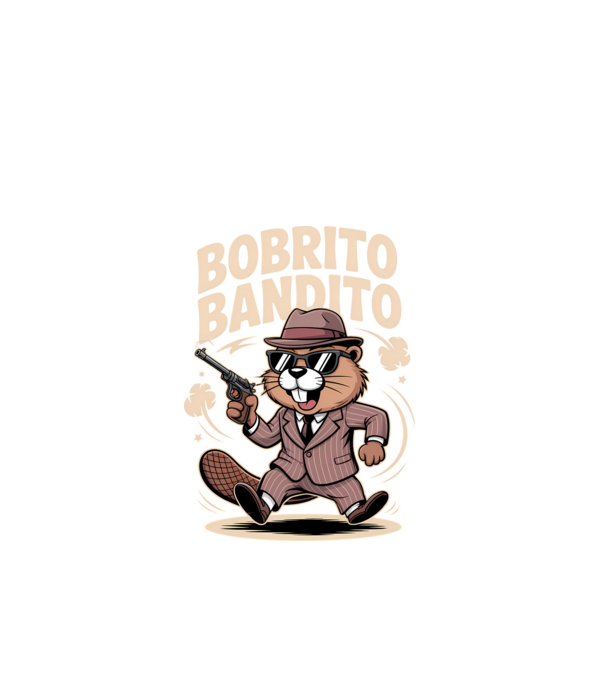 Bobrito Bandito model negru pe tricou