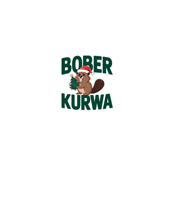 Bober kurwa xmas model alb pe tricou