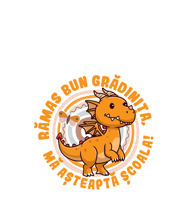 Rămas bun grădiniță, mă așteaptă școala! model alb pe tricou