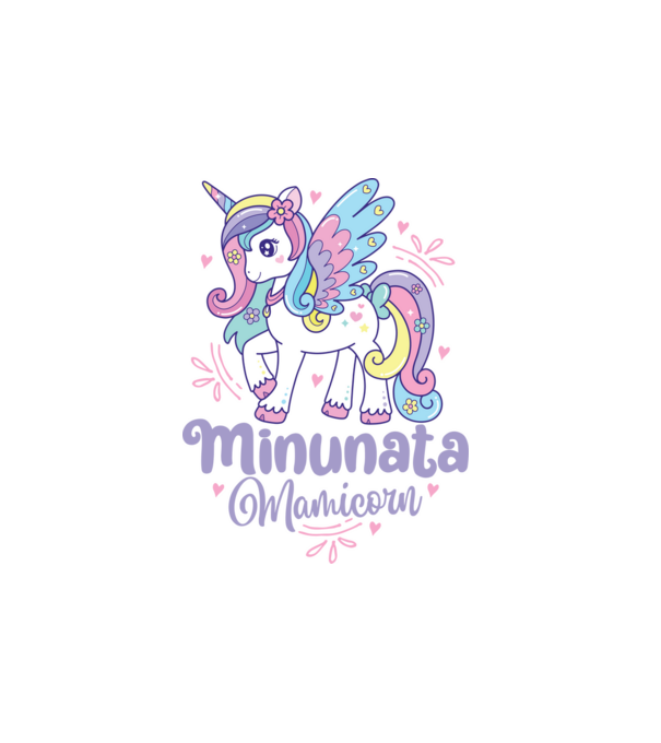 Minunata Mamicorn model alb pe tricou