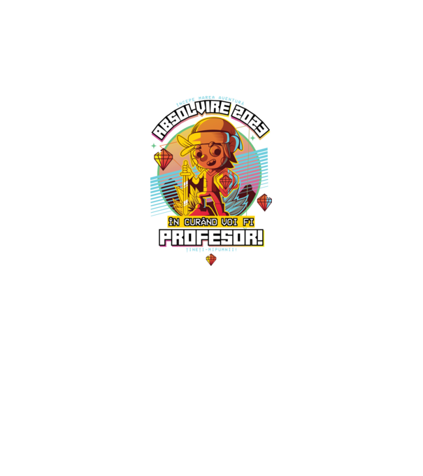 absolvire 2023 profesor model negru pe tricou