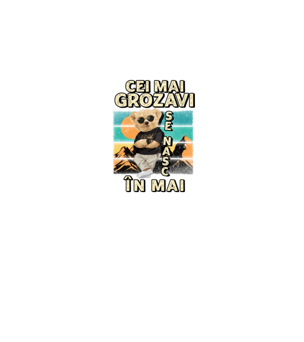 RETRO teddy MAI model negru pe tricou