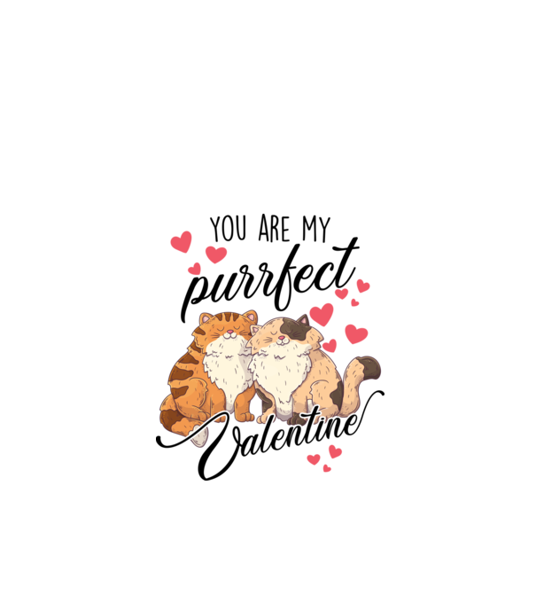My purrfect valentine model alb pe tricou