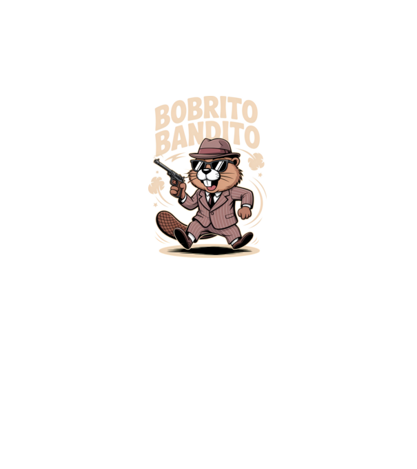 Bobrito Bandito model negru pe tricou