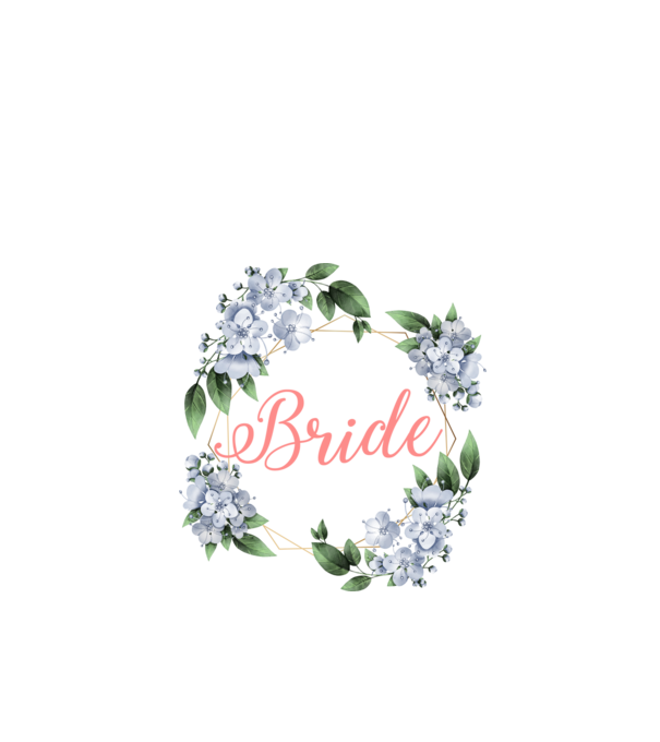 BRIDE blue floral model alb pe tricou